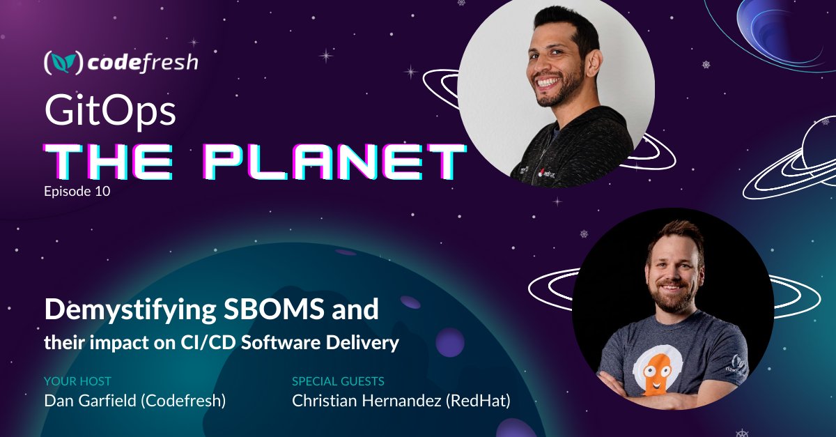 todaywasawesome's tweet photo. "Demystifying SBOMs and their impact on CI/CD Software Delivery" is our topic for this week's #GitOpsThePlanet with special guest @christianh814 

Wed 9:30 LIVE on YT, Twitch, Twitter, LinkedIn links below👇

#GitOps #CICD #K8s #SBOMS #cloudnative #containers https://t.co/TveKOzrSpp