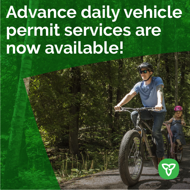 ONenvironment's tweet photo. Get your #DailyVehiclePermit in advance & travel to a provincial park with ease. ππ
With advance daily vehicle permits available for 57 provincial parks, guarantee your spot on busy days like weekends.
Say hello to convenience & get your permit online! https://t.co/MQFdDvaIYA https://t.co/xCsWMXFqPh