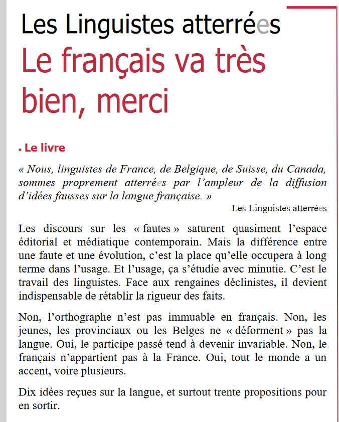 TractLinguistes's tweet photo. Les signataires du Tract Gallimard "Les linguistes atterrées" se réunissent en  association et s'apprêtent à lancer un très large appel à les rejoindre;  clin d'oeil aux économistes atterrés.
 
Lancement du site et arrivée du Tract en librairies: 25 mai 2023

Notez la date! 

1/3 https://t.co/jv6boxS69y