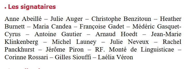 TractLinguistes's tweet photo. Les signataires du Tract Gallimard "Les linguistes atterrées" se réunissent en  association et s'apprêtent à lancer un très large appel à les rejoindre;  clin d'oeil aux économistes atterrés.
 
Lancement du site et arrivée du Tract en librairies: 25 mai 2023

Notez la date! 

1/3 https://t.co/jv6boxS69y