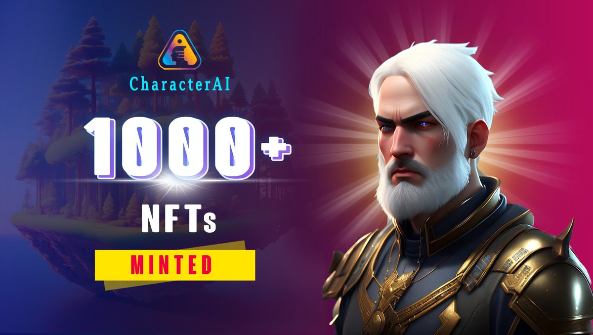 ⏰Goal to 20,000 minted NFTs 

 1,100 CHAI NFTs minted on Opensea 

opensea.io/collection/cha……

Don't miss the chance to get #characteraiapp NFT Collection
 
#Arbitrum $CHAI