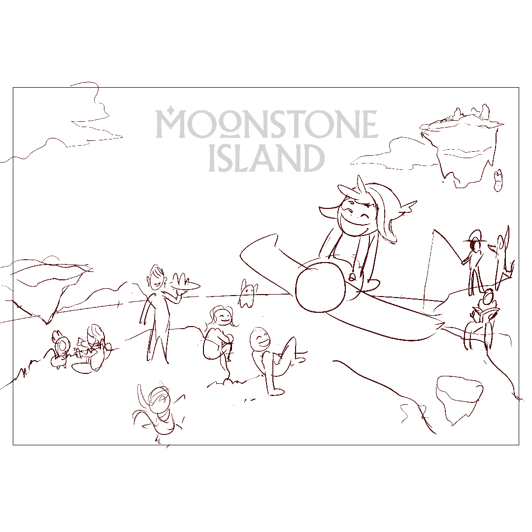 @Moonstone_game You can wishlit it on Steam here :
https://t.co/EVaEpNJI5u

A few process pictures ?
I started with digital sketches so we could decide of the composition and framing 