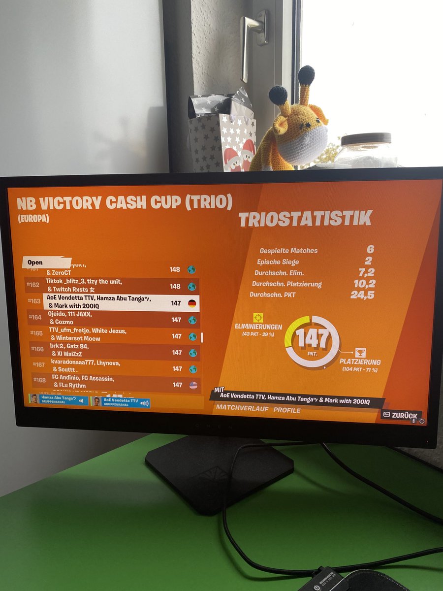 Qualed Zero Build cc with randoms. New dream Trio. Finals 3rd Place, died unlucky by catana bug. This weekend First earnings