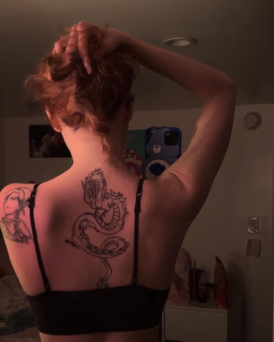 DUN DUN DUN…… and here it is….. the back tattoo!! #backtattoo #spiritedaway #dragontattoo #haku