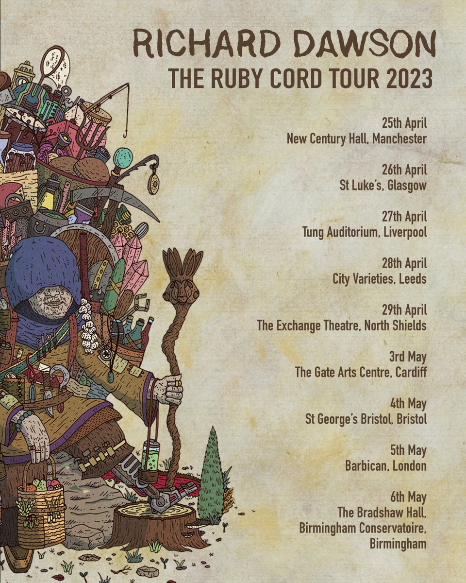 Weird World (@weirdworldrecs) on Twitter photo The Ruby Cord Tour starts tomorrow!
<a href="/richarddawson12/">rich(ard) dawson</a> brings his latest to life with new shows across the UK, including a special London date at <a href="/BarbicanCentre/">Barbican Centre</a> Friday 5th May.
Tickets and info via richarddawson.net The Ruby Cord Tour starts tomorrow!
<a href="/richarddawson12/">rich(ard) dawson</a> brings his latest to life with new shows across the UK, including a special London date at <a href="/BarbicanCentre/">Barbican Centre</a> Friday 5th May.
Tickets and info via richarddawson.net