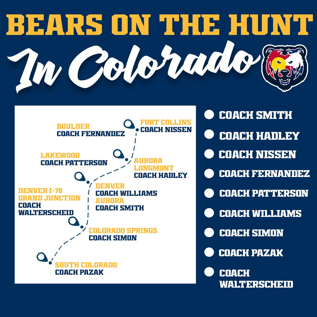 UNC_BearsFB's tweet photo. We’re out in the state of Colorado looking for talent👀

#GetUpGreeley🐻🏈 https://t.co/9aS7ql5Zda