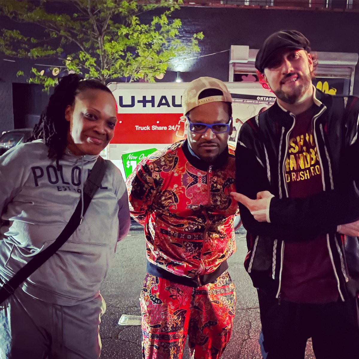 With my NY family : Miss P aka Bernadette Price (Rip Sean Price) and QB originator pioneer architect Super kids/Intelligent Hoodlum aka Tragedy Khadafi. Juice crew Legend.. There is no Nas or Mobb Deep without this man