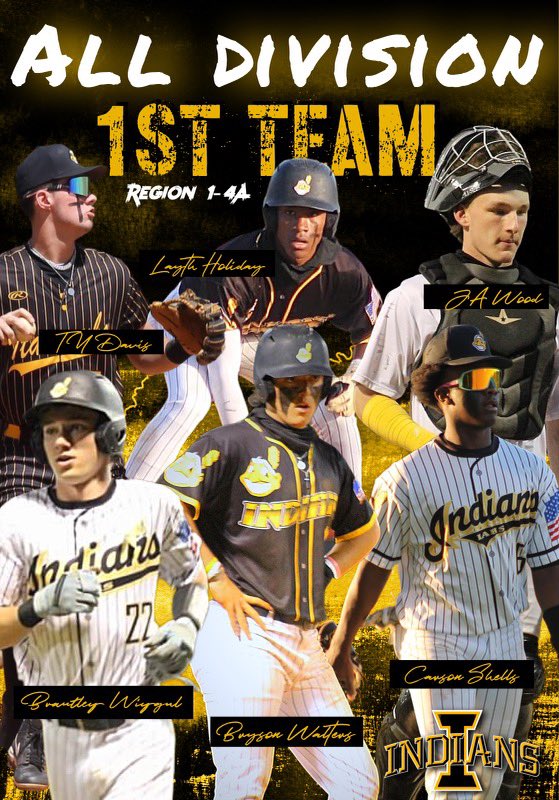 iahs_baseball's tweet photo. 🚨🚨Region 1-4A All Division 1st Team: @tyldavis7, @HolidayLayth, @johnaustinwood3, @bwiygul02, @BrysonCWalters, &amp; @Carson_shells6 https://t.co/yaqfroHDqs