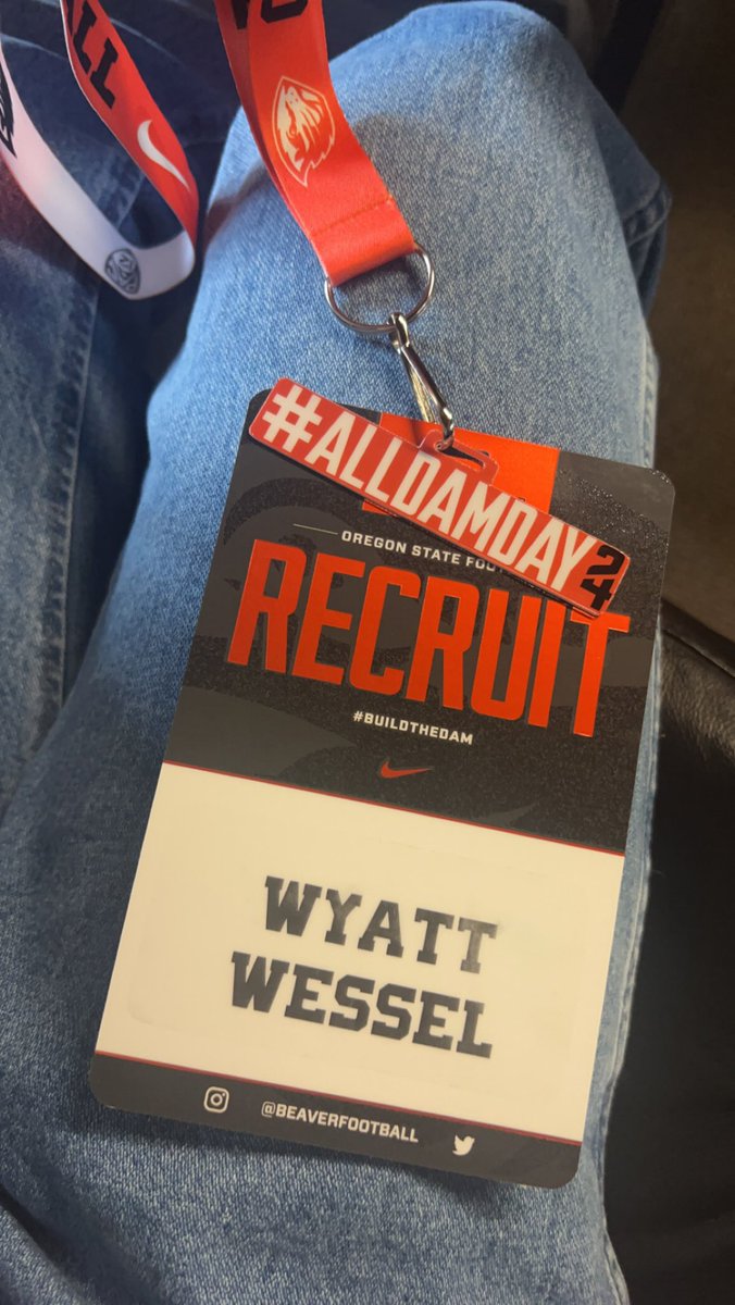 Wyatt Wessel (@wessel_wyatt) on Twitter photo Had a blast at the <a href="/BeaverFootball/">Oregon State Football</a> Junior Day! #BuildTheDam #AllDamDay
<a href="/JakeCookus/">Coach Jake Cookus</a> <a href="/CoachPatterson/">Josh Patterson</a> <a href="/JordanJ_/">Jordan Johnson</a> <a href="/BrandonHuffman/">Brandon Huffman</a> <a href="/JeremyO_Johnson/">Jeremy Johnson</a> <a href="/AndrewNemec/">Andrew Nemec</a> <a href="/SBLiveOR/">Oregon High School On SI</a> <a href="/PERFORMANCEZON3/">PERFORMANCEZONE13</a> <a href="/WarriorLebanon/">Lebanon Warrior Football</a> Had a blast at the <a href="/BeaverFootball/">Oregon State Football</a> Junior Day! #BuildTheDam #AllDamDay
<a href="/JakeCookus/">Coach Jake Cookus</a> <a href="/CoachPatterson/">Josh Patterson</a> <a href="/JordanJ_/">Jordan Johnson</a> <a href="/BrandonHuffman/">Brandon Huffman</a> <a href="/JeremyO_Johnson/">Jeremy Johnson</a> <a href="/AndrewNemec/">Andrew Nemec</a> <a href="/SBLiveOR/">Oregon High School On SI</a> <a href="/PERFORMANCEZON3/">PERFORMANCEZONE13</a> <a href="/WarriorLebanon/">Lebanon Warrior Football</a>