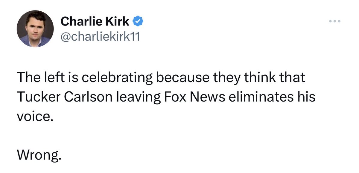 The left is celebrating because Tucker Carlson is a white supremacist POS