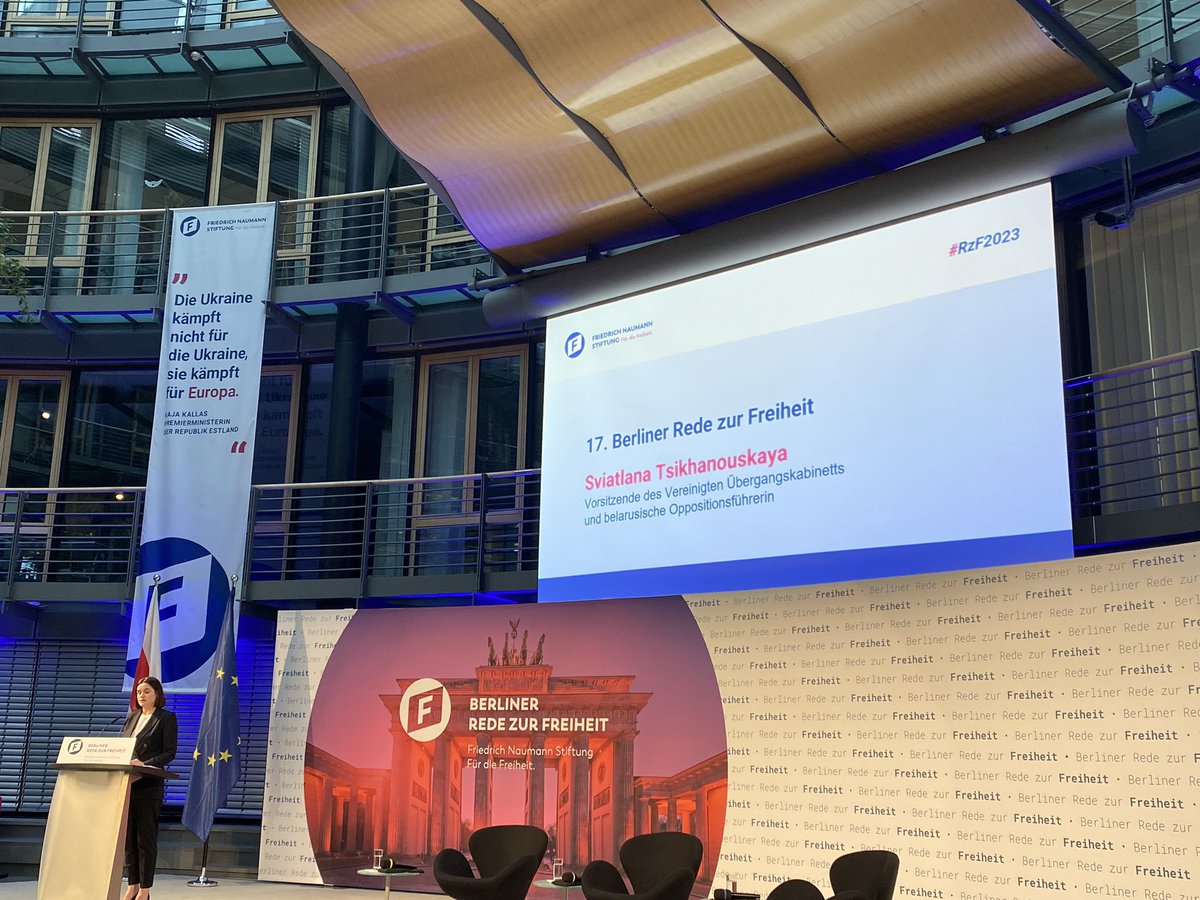 Very emotional and powerful speech by Belorussian Opposition Leader Sviatlana Tsikhanouskay FNF Berliner Speech to Freedom