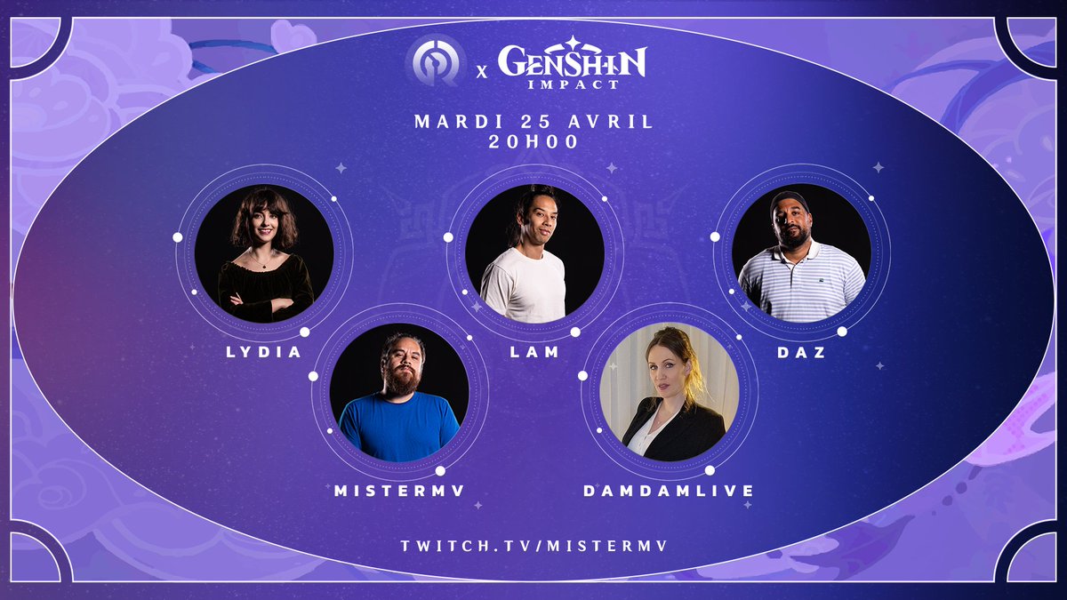 Gofroles's tweet image. Nous nous retrouvons demain pour une session spéciale dédiée à la sortie de la nouvelle MAJ 3.6 de @genshinimpactfr.  

Avec @mistermv @LamHua @dazjdm @lydia__am @DamDamOfficial et @FibreTigre  

📅 mardi 25 avril 
⏰ 20h
📺 ttv / mistermv   

#GORGenshin #genshinimpactfr #sponso