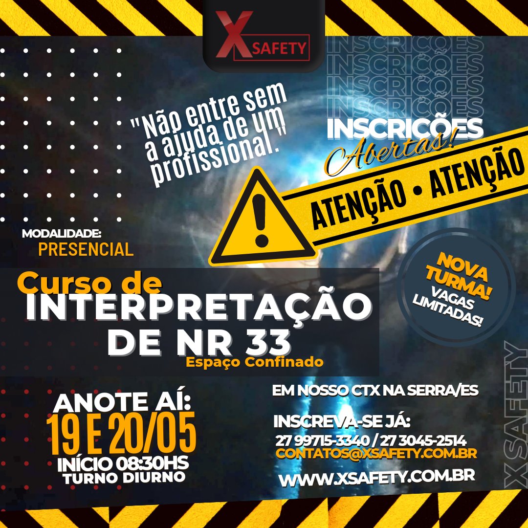 x_safety's tweet photo. Um curso sensacional que vai te ajudar a dar aquele passo na sua carreira e a entender, ainda mais, sobre essa norma regulamentadora incrível.

#xsafety #xsafetyacademy #xsafetyoficial #segurança #saúde #ergonomia #nr #nrs #espacoconfinado #nr33 #confinedspace #facebook #insta https://t.co/Kig89m8dU6