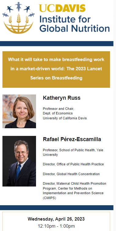 The 2023
<a href="/TheLancet/">The Lancet</a>
Series on Breastfeeding Next stop: UC Davis 
Wed April 26th
<a href="/Kadee_Russ/">Kadee Russ</a> @CP_Stewart <a href="/ucdavis/">UC Davis</a>