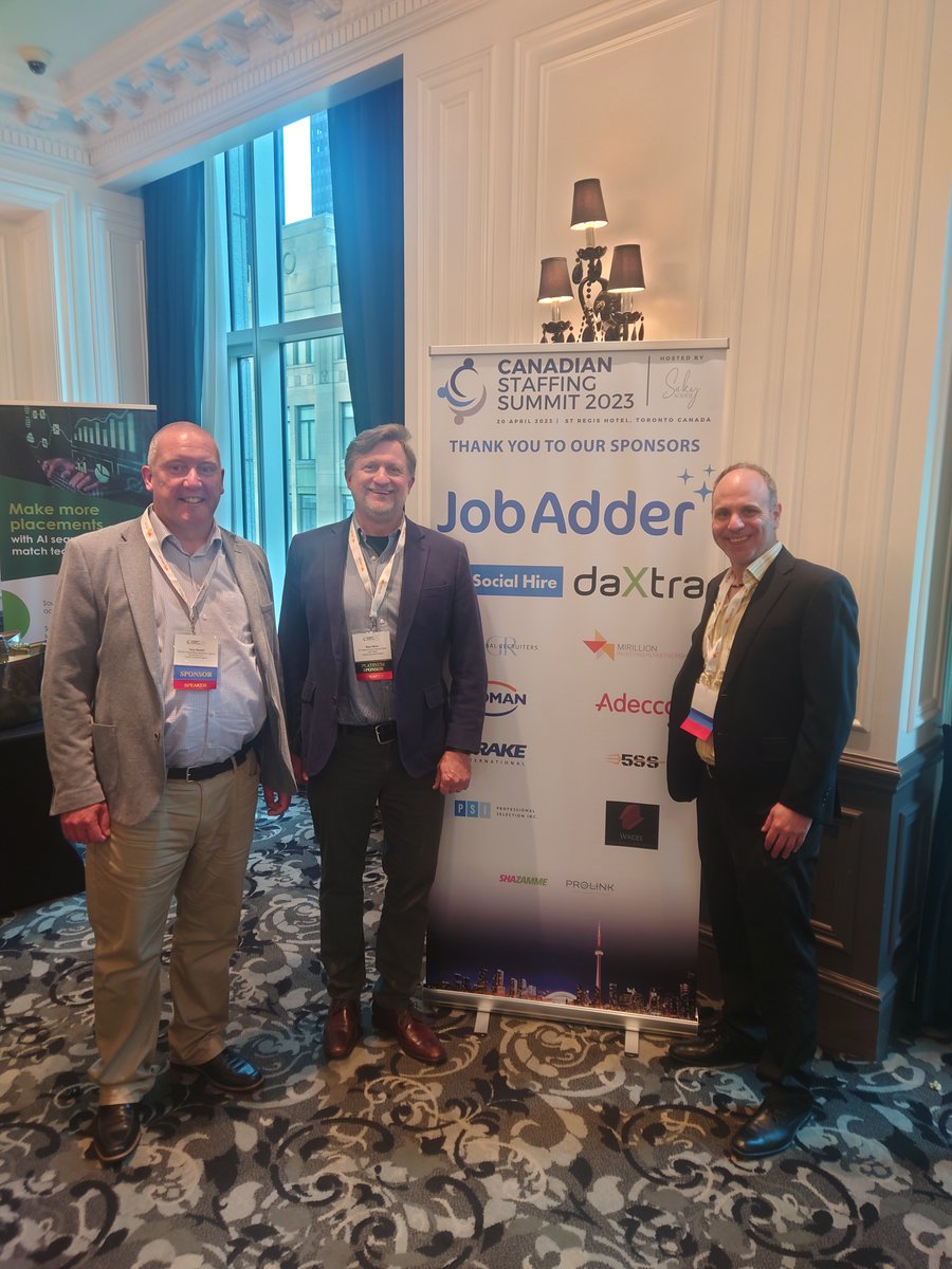 daXtra's tweet image. We had a brilliant day at the Canadian Staffing Industry Summit last week. BJ Blumenthal joined Skip Hilton @JobAdder and Tony Restell @Social_Hire for a panel session on what you need to know when investing in technology. Thanks Suky Sodhi for organizing such a great day!