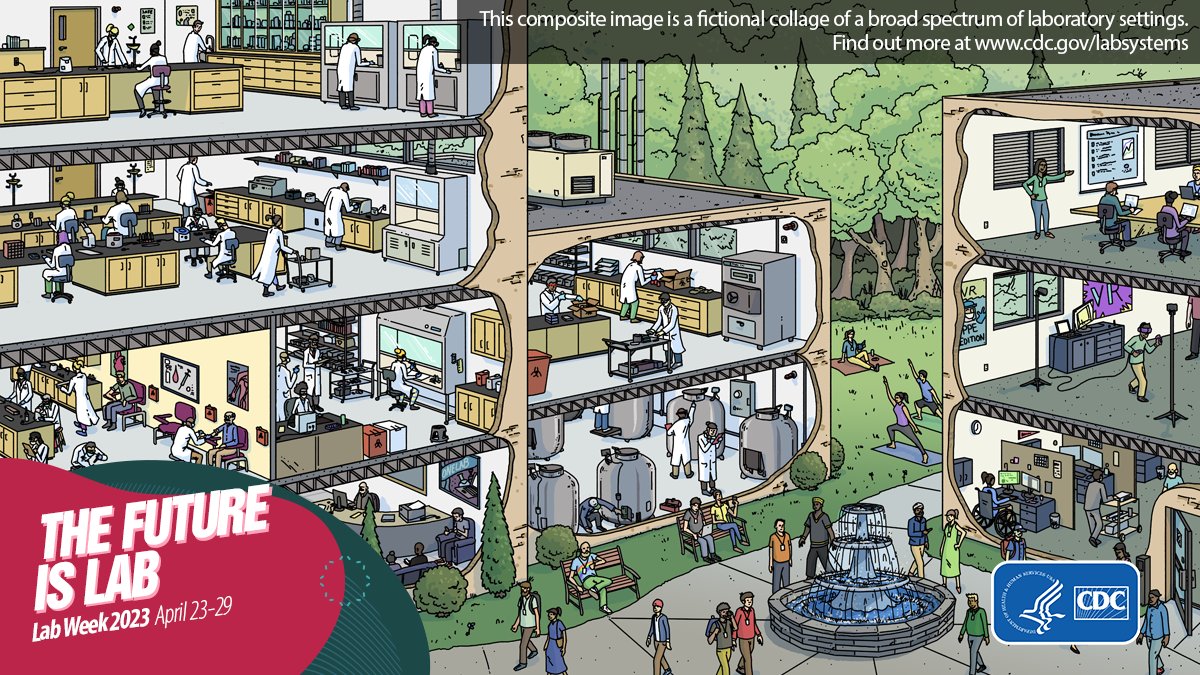 CDCgov's tweet image. Happy #LabWeek2023! 🔬🧪🥼 We celebrate laboratory professionals who protect our future by skillfully adapting to meet today’s evolving patient care and public health challenges. 

Use our partner toolkits to show appreciation: bit.ly/labweek2023