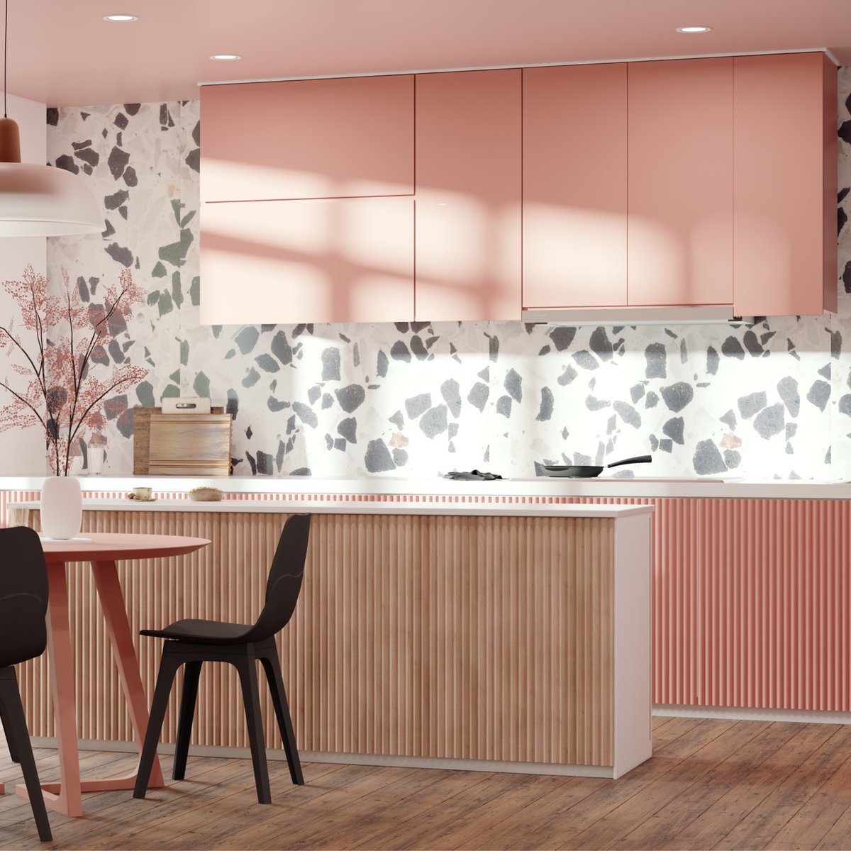 Recurostyling's tweet image. A little touch of color and texture can make a big difference in your home decor. 

#pinkhome #pinkkitchen #pasteldecor #pastelkitchen #kitchendesign #pinklovers #kitcheninspo #colourfulhome