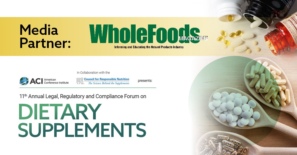 We are excited to announce WholeFoods as one of our official event partners for the 11th Annual Forum on Dietary Supplements!

To learn more about this exciting event, view our official event guide: bit.ly/3og8Uy2

#ACIConferences #DietarySupplements