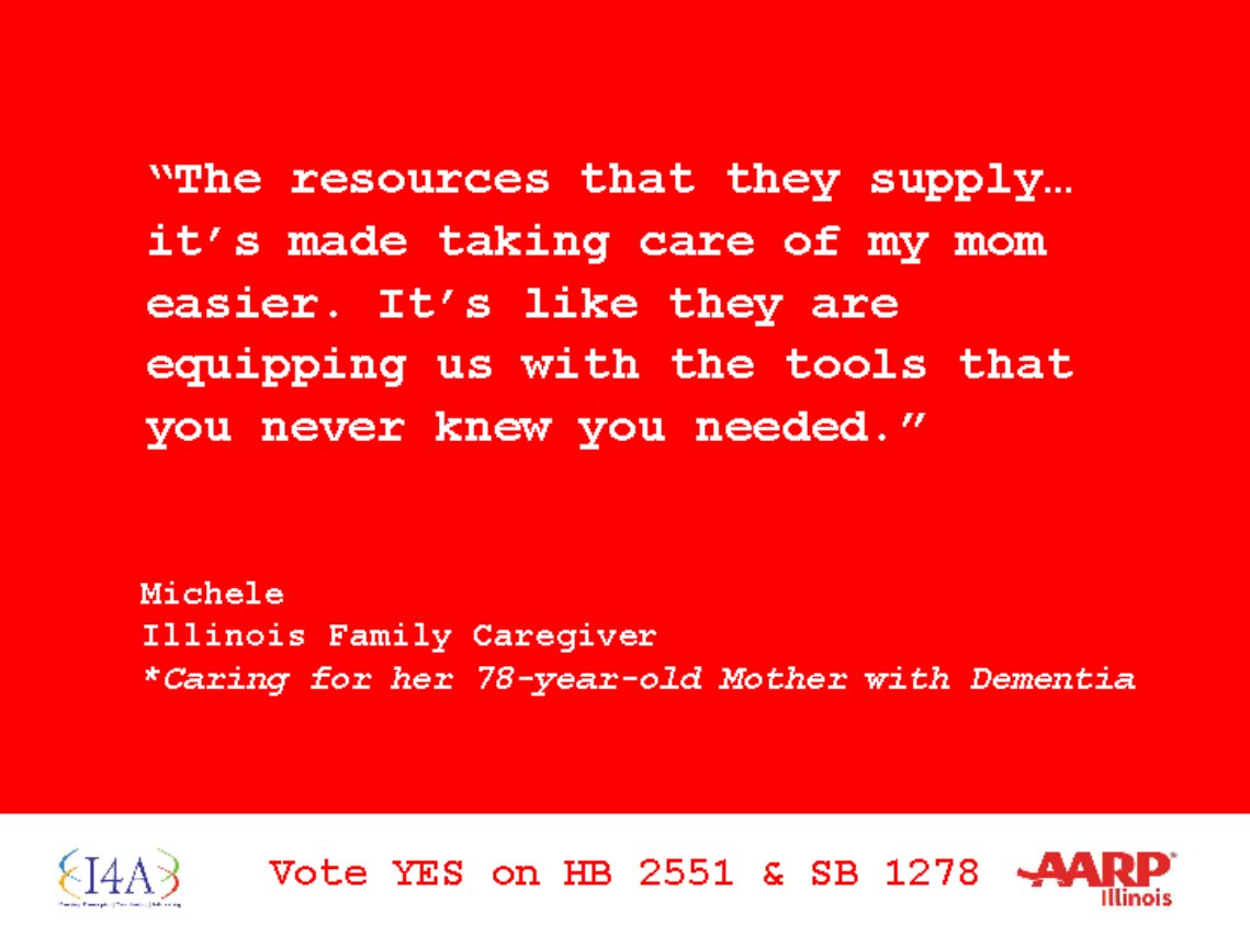 Fighting for Illinois Caregivers – Please support HB 2551 and SB 1278 and fund services for #ILCaregivers