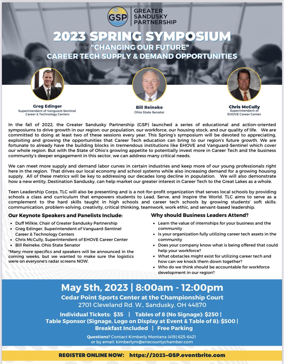 Join the Greater Sandusky Partnership, May 5th, to hear from our TLC students about the skills they have learned through our program.