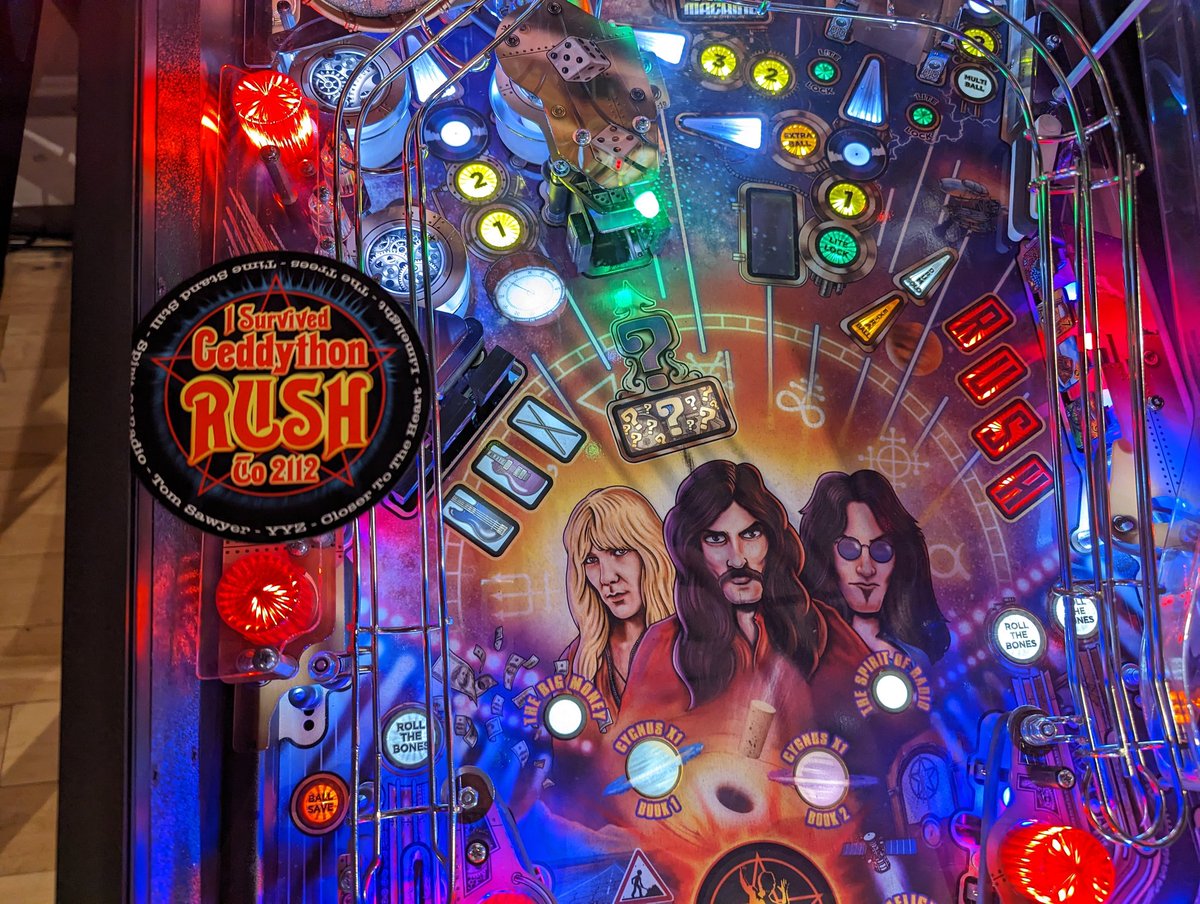Chillybillz's tweet image. But can the Rush pinball machine survive #Geddython?