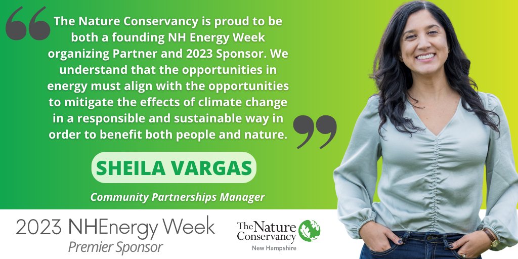 NH Energy Week (@nhenergyweek) on Twitter photo Since 1961, <a href="/Nature_NH/">The Nature Conservancy in New Hampshire</a>, has been on a mission to conserve #NH's lands and waters acting as local #stewards and protecting our state's natural resources. Grateful for their founding of #NHEnergyWeek as we celebrate our 6th anniversary of the week-long series.
#NHEW2023 #energy Since 1961, <a href="/Nature_NH/">The Nature Conservancy in New Hampshire</a>, has been on a mission to conserve #NH's lands and waters acting as local #stewards and protecting our state's natural resources. Grateful for their founding of #NHEnergyWeek as we celebrate our 6th anniversary of the week-long series.
#NHEW2023 #energy