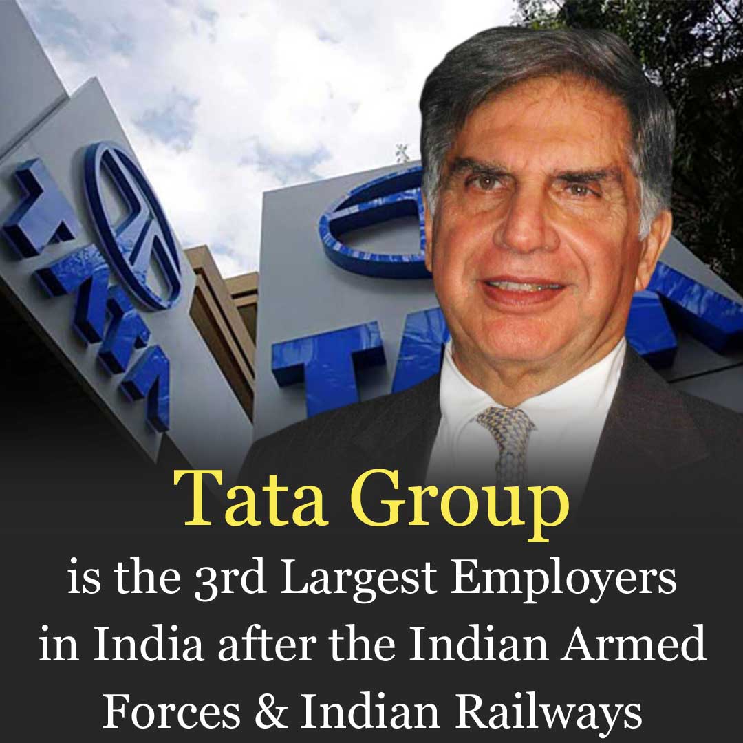 Tata Group is the 3rd Largest Employer in India after the Indian Armed Forces & Indian Railways.

#tata #tatagroup #tcs #india #success #business #growth #employer #starttoday #startup #startupindia #invest #indiabusiness #businessowner #indian #marketentry #bursarindia