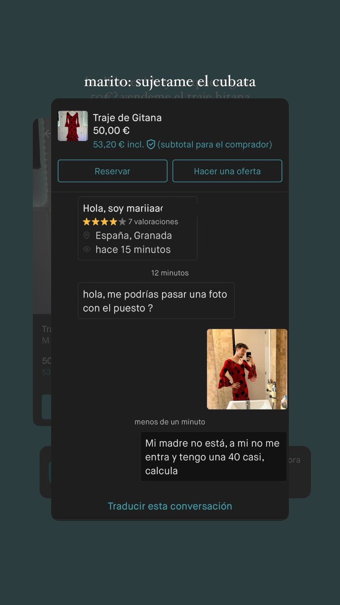 m10cv_'s tweet photo. mi mare hoy que si le vendía el traje de gitana me llevaba comisión

y llega el verano y estamos tieso https://t.co/klAekO7faX