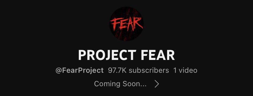 Alex_Schroeder4's tweet photo. Almost to 100k subs and we haven’t even posted a full video yet! 🤯🤯 you guys are amazing!! 🖤 #ProjectFear https://t.co/jV7cZ5JVnG