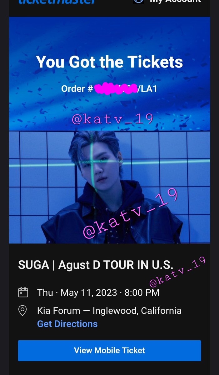 katv_19's tweet photo. WTS] Agust D

Tix for 5/11
HAVE: 1 ticket GA Floor for LA 5/11 in Kia Forum 
$570 (FV)
Dm if interested 
Paypal G&amp;S ( buyers pay for the fee)
Can provide any proof you may need. #BTSTICKETS #AgustD_SUGA_Tour #BTSTICKETSELLING #AgustD_DDAY #875ticketsale @875tickets https://t.co/NHBHwSWnsN