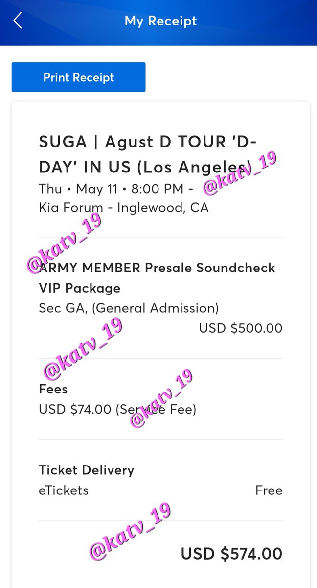 katv_19's tweet photo. WTS] Agust D

Tix for 5/11
HAVE: 1 ticket GA Floor for LA 5/11 in Kia Forum 
$570 (FV)
Dm if interested 
Paypal G&amp;S ( buyers pay for the fee)
Can provide any proof you may need. #BTSTICKETS #AgustD_SUGA_Tour #BTSTICKETSELLING #AgustD_DDAY #875ticketsale @875tickets https://t.co/NHBHwSWnsN