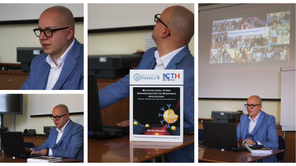 _BrunoMiranda__'s tweet photo. Last week, I defended my Ph.D. Thesis entitled "#Multifunctional #Hybrid #Nanoresonators for #Biosensing #Applications at @UninaIT. Special thanks to my Supervisors Prof. @CarloForestiere, Dr. Luca De Stefano, and all the members of the @NBSY_group! 
#Optics  #Plasmonics #PhD https://t.co/ZW0cekBhQ2