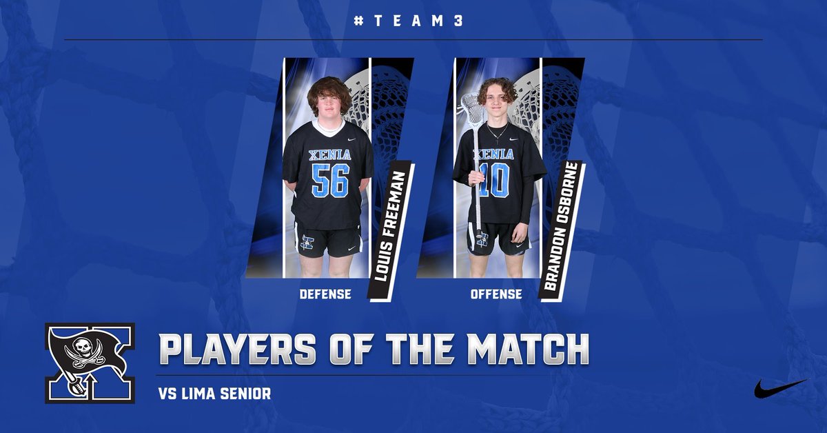 XeniaLax's tweet photo. Congrats to @BigLou2511 and @Brandon78105323 for being selected as Players of the Game vs Lima Sr. Big Lou  helped the Man down Defensive Unit hold Lima to 1 goal on 8 man down defense. Brandon helped with scoring his 1st 2 goals of the year. @XeniaAthletics https://t.co/n7hqj6D6zk