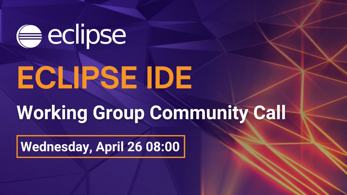 Join the #EclipseIDE Working Group for an update on the progress they've made so far in 2023, and a look at their objectives for the remainder of the year at the community call this Wednesday: hubs.la/Q01MyrRq0 #opensource #developertools <a href="/EclipseJavaIDE/">🌒 Eclipse Java IDE</a>