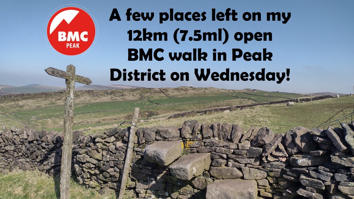 Fancy a nice hill walk from Flash village (Peak District) of about 12km (7.5mls) on Wednesday 26th April?  
🚶‍♀️Still a few places on my @team_BMC Peak Area social hike for @SMWalkingFest!  
🚶More info and booking here: eventbrite.co.uk/e/bmc-peak-are…