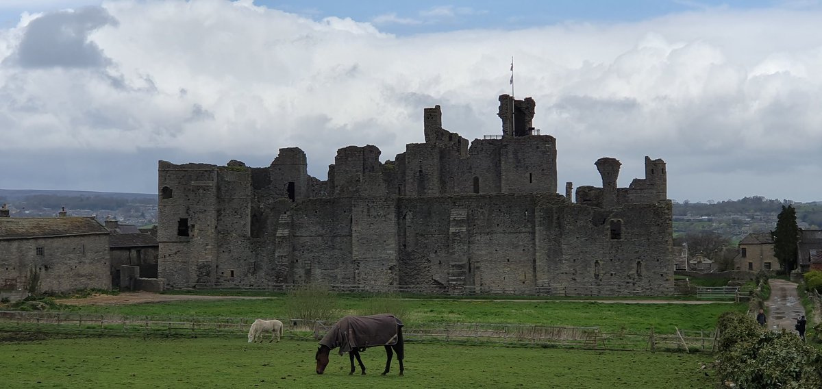 penn_middleton's tweet image. Visit to Middleham Castle today and took the trouble to walk up the hill behind to snap this view.  It's only from a distance that you get a real idea of the size and grandeur of the building #castles #Middleham