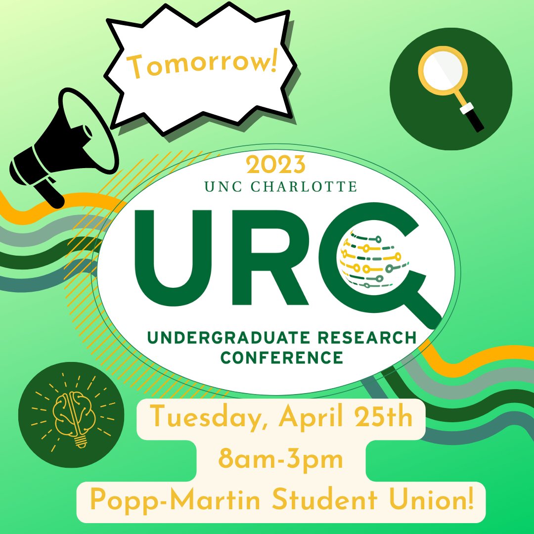 The URC is finally here! We hope to see everyone there! Reminder-There is no registration required to attend! We encourage all presenters to invite their friends and family to see their research!