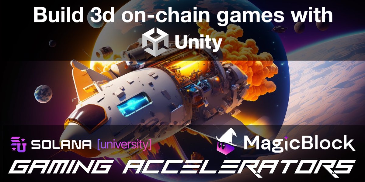 magicblock's tweet image. 1/ Magicblock is joining @SolanaUni Gaming Accelerator🚀
We will be hosting a course on how to build a fully on-chain game with @unitygames
#web3accelerator