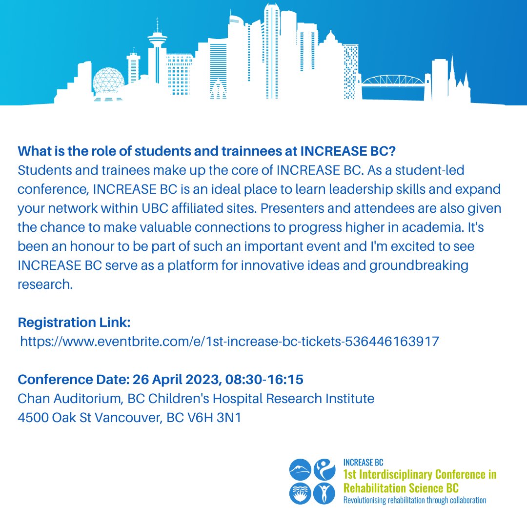 Only 2 days away from the inaugural INCREASE BC! MSc Student and Conference Chair Morgan Flynn tells us about the important role of students and trainees at this event.