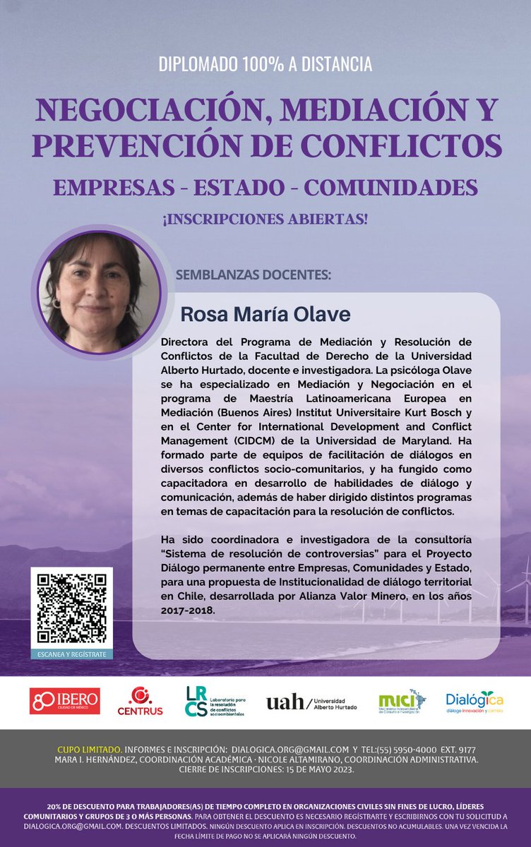 Dialogica_org's tweet photo. Compartimos con ustedes algunas semblanzas de las y los docentes que impartirán clases en el Diplomado.

Si estás interesada/o en formar parte de esta nueva edición, regístrate en el siguiente formulario:
https://t.co/bWvic0KPXn https://t.co/CuzU22Ityr