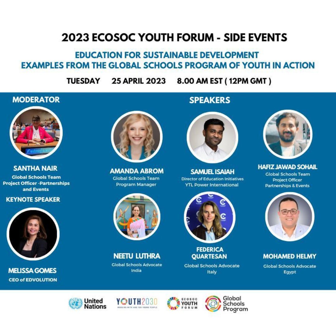 Join us in congratulating Ms. Neetu Luthra, our esteemed teacher and #GlobalSchoolsAdvocate, as she represents #MPS at the Economic and Social Youth Forum tomorrow (25 April, 2023) at 5:30 pm! Her insights on creative partnerships for post-#COVID learning will inspire us all.