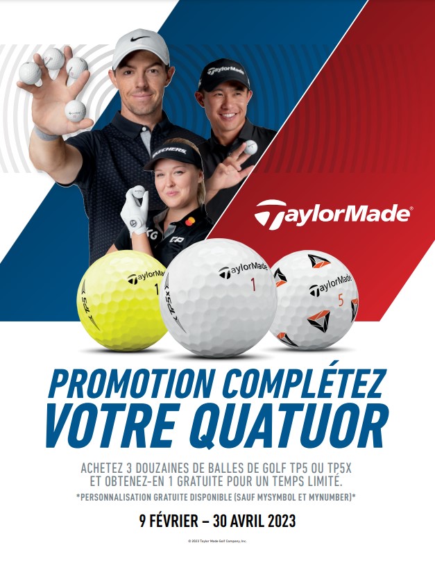 TaylorMade et le Fonds de bienfaisance BPG se sont associés autour de la promotion de la balle de golf 3 pour 1! Soutenez une bonne cause et procurez-vous vos balles dès aujourd'hui, avant que le temps ne soit écoulé!