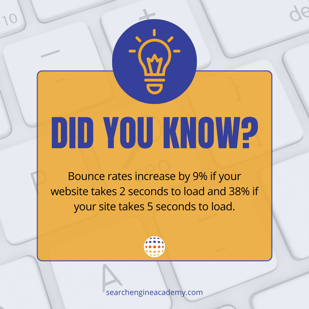 TheSEOAcademy's tweet photo. Did you know that a mere 2-second delay in website loading time can cause a 9% increase in bounce rates? 😲 And if your site takes 5 seconds to load, that number jumps to a staggering 38% 📈 Don't let slow loading times hurt your website's performance! ⚡ #SEO #SEOTraining https://t.co/wpLx7dpJ92