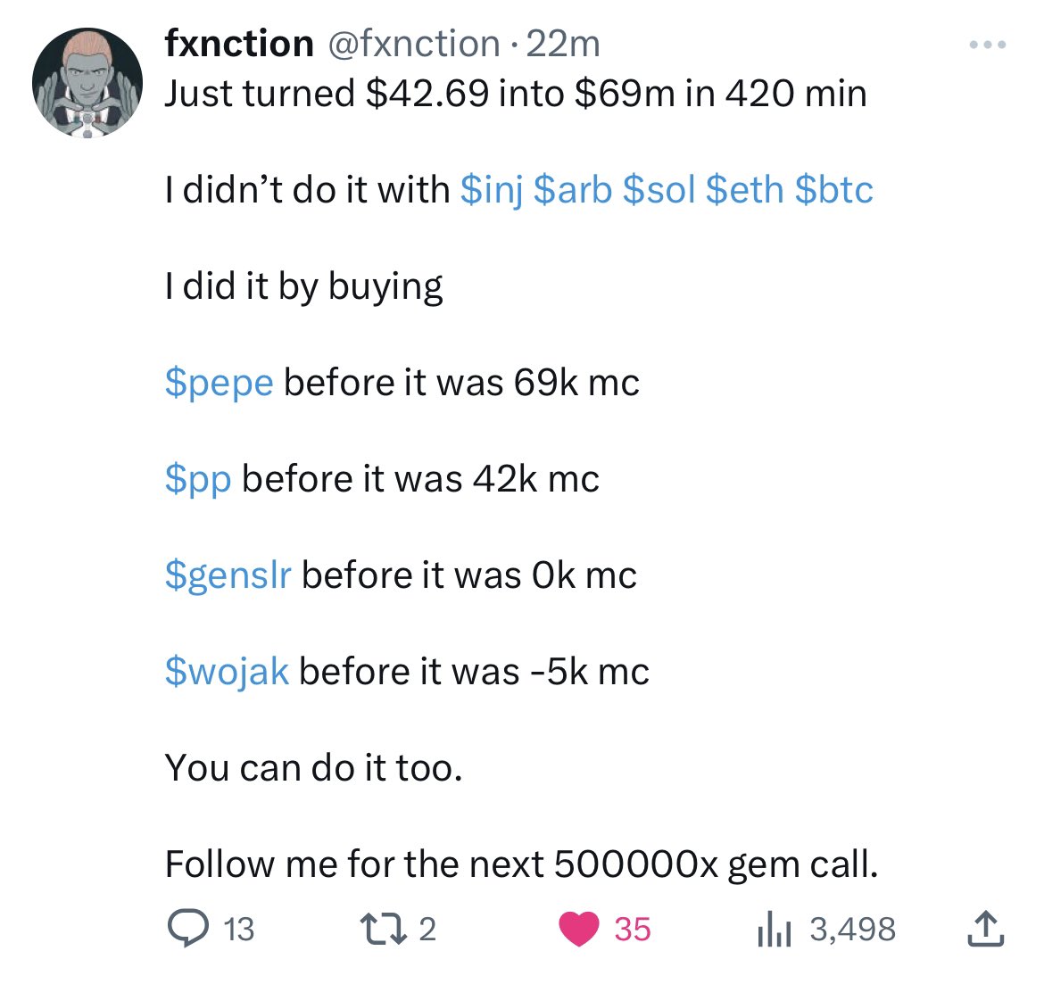 This Chad just turned $42.69 into $69,000,000 in a few hours 🤯