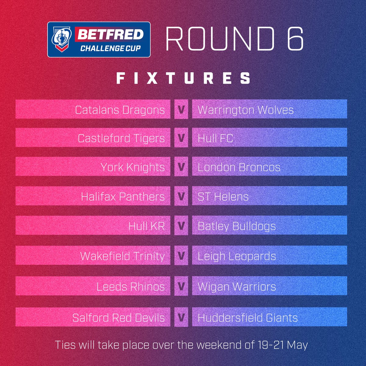 Betfred Challenge Cup on Twitter "👇 Here are all the ties for the