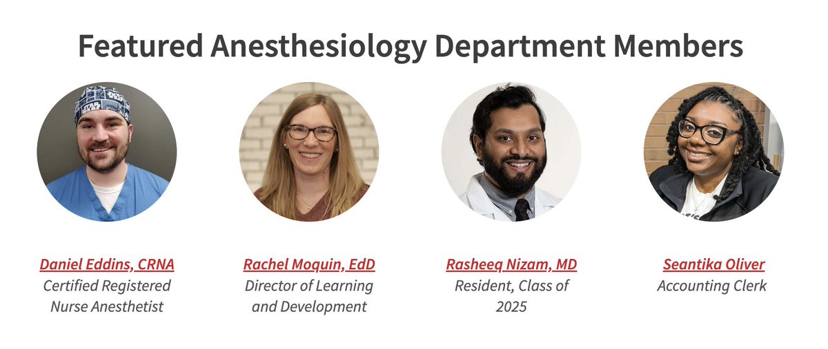 Congratulations to our #WashUanesthesia April Featured Members! Thank you for being part of our team and for all that you do 👏 anesthesiology.wustl.edu/featured-anest…