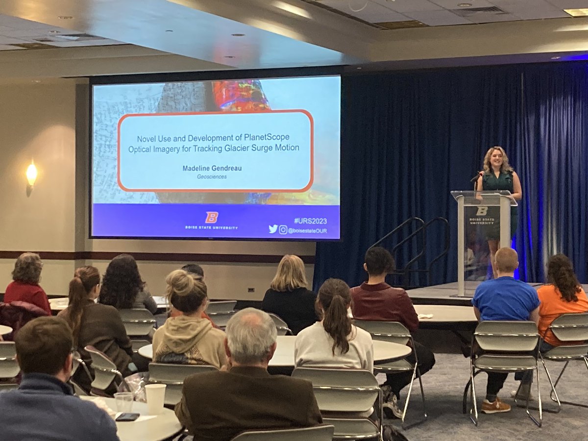 Ellyn Enderlin (@glacier_doc) on Twitter photo Congrats to stellar <a href="/BoiseStateGeos/">Boise State Geo</a> undergrad Maddie Gendreau for her great lightning talk on #glacier surge mapping with <a href="/planetscope/">Planet Scope</a> imagery at today’s <a href="/BoiseState/">Boise State University</a> Undergrad Research Showcase! Also, credit to <a href="/jukes_liu/">Jukes Liu (they/she)</a> for being an awesome mentor & working closely w/ Maddie! Congrats to stellar <a href="/BoiseStateGeos/">Boise State Geo</a> undergrad Maddie Gendreau for her great lightning talk on #glacier surge mapping with <a href="/planetscope/">Planet Scope</a> imagery at today’s <a href="/BoiseState/">Boise State University</a> Undergrad Research Showcase! Also, credit to <a href="/jukes_liu/">Jukes Liu (they/she)</a> for being an awesome mentor & working closely w/ Maddie!