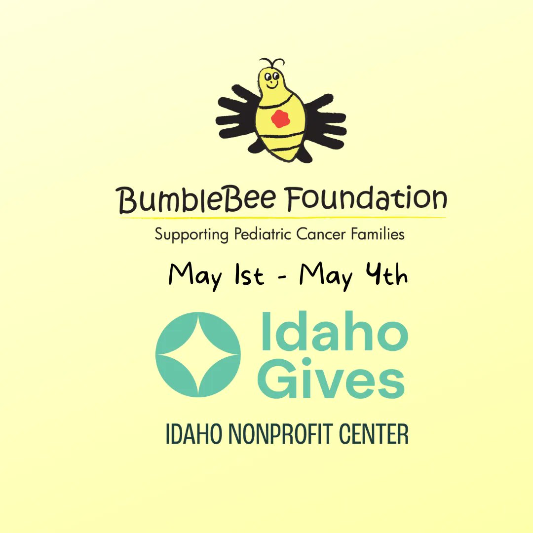 BumbleBeefound's tweet photo. Mark your calendars for May 1st- May 4th. It will be a day for everyone to suppport our campaign at https://t.co/qOQgw0UENj . #idahogives 
#MondayMotivation
#BBFkiddo
#pediatriccancer🎗
#inthistogether https://t.co/JAXxMQ7p6i