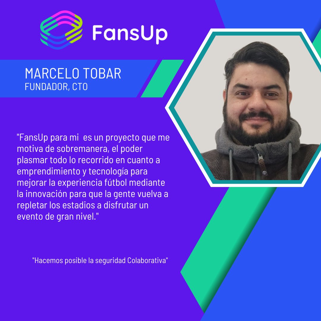 FansupApp's tweet photo. Nuestro Equipo, Marcelo Tobar. 

Fundador, CTO

FansUp un proyecto apoyado por @Corfo https://t.co/t0ScMN6hai