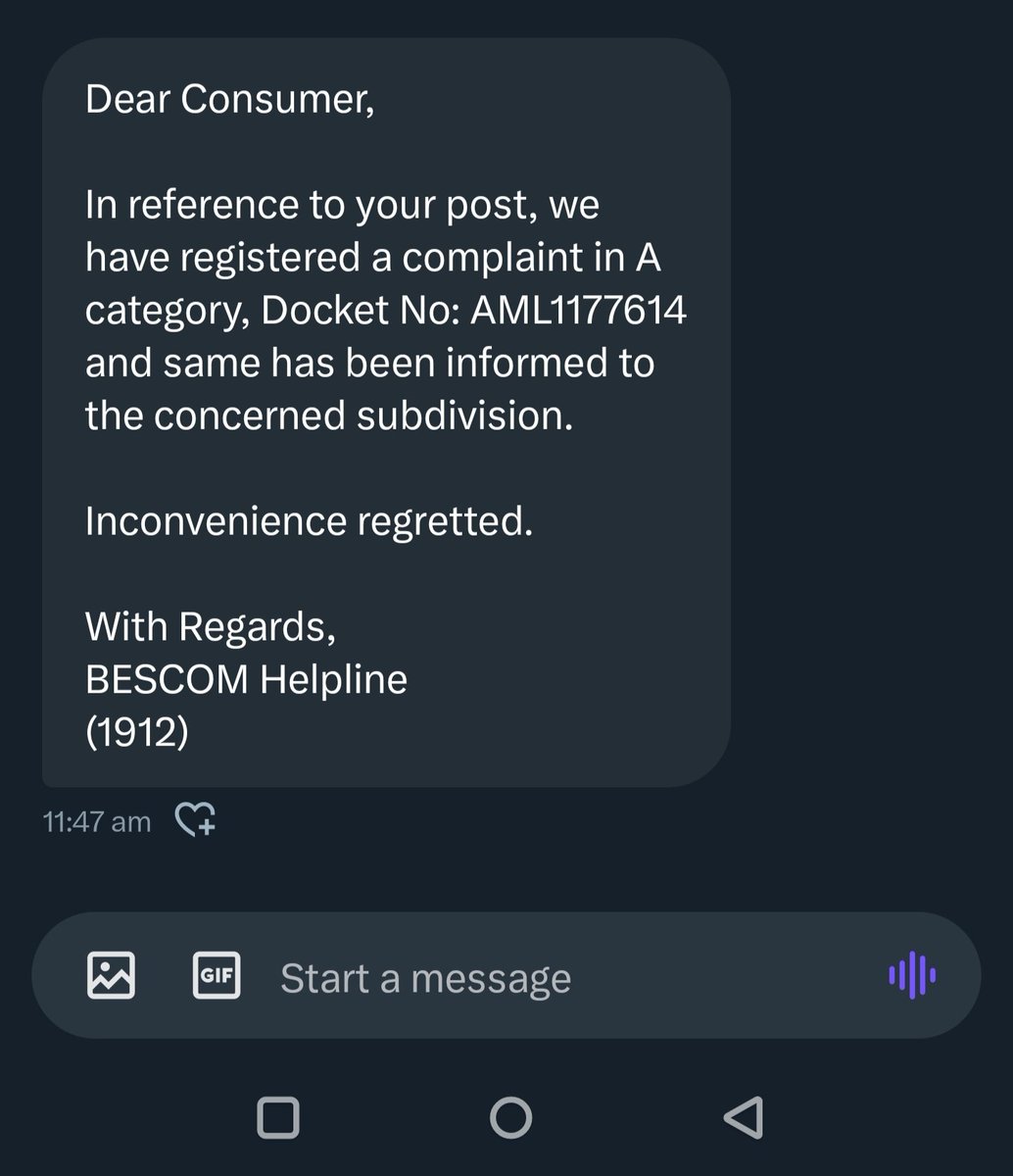 rgm9030's tweet photo. @NammaBESCOM @mdbescom @BescomTa @TATOMDBESCOM @BBMPCOMM Sir what action was taken for the below complaint,  it seems like your staff are supporting . Kindly check how this issue was closed. https://t.co/wbA6G2MLNu